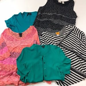 Bundle of 4 Shirts and 1 Cardigan